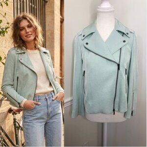 Club Monaco Lightweight Mint Bomber Moto Jacket XS